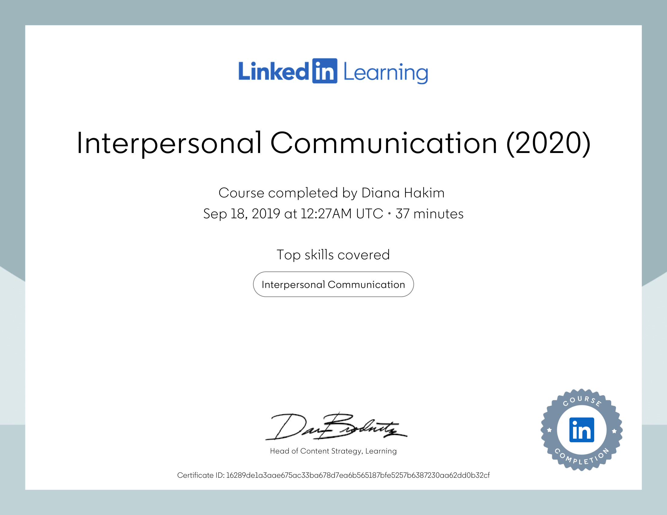 LinkedIn Learning: Interpersonal Communication