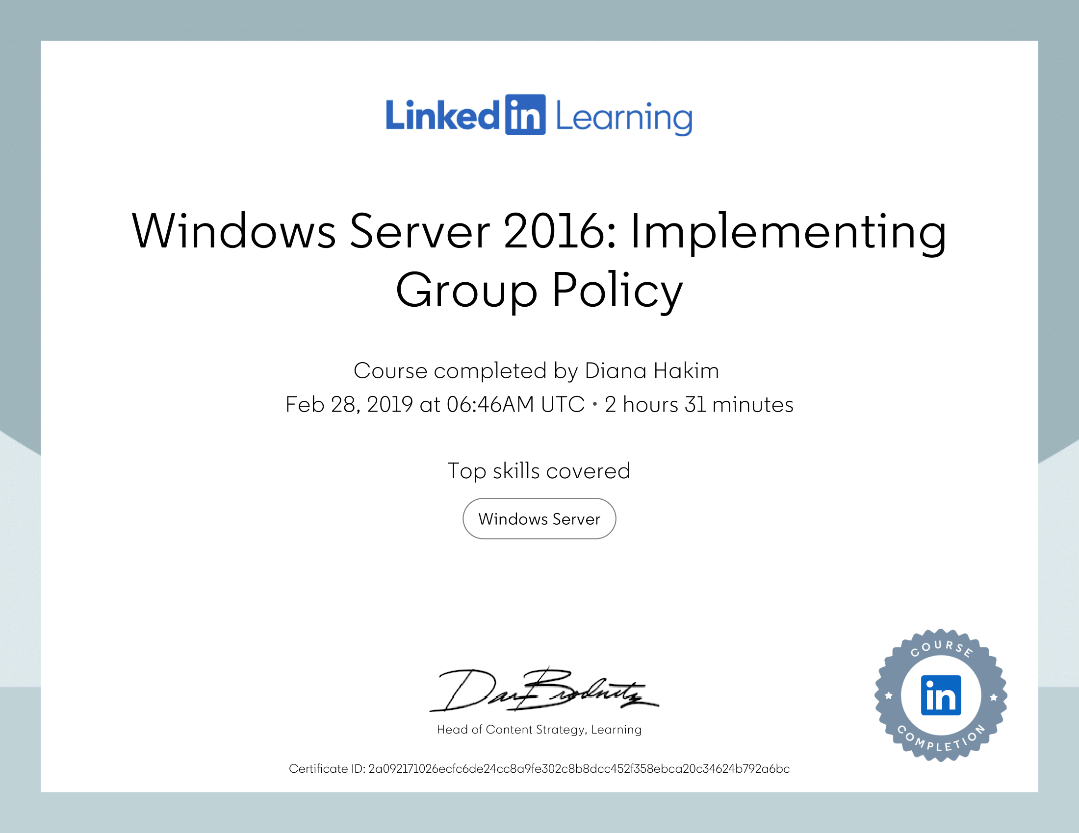 LinkedIn Learning: Windows Server Group Policy